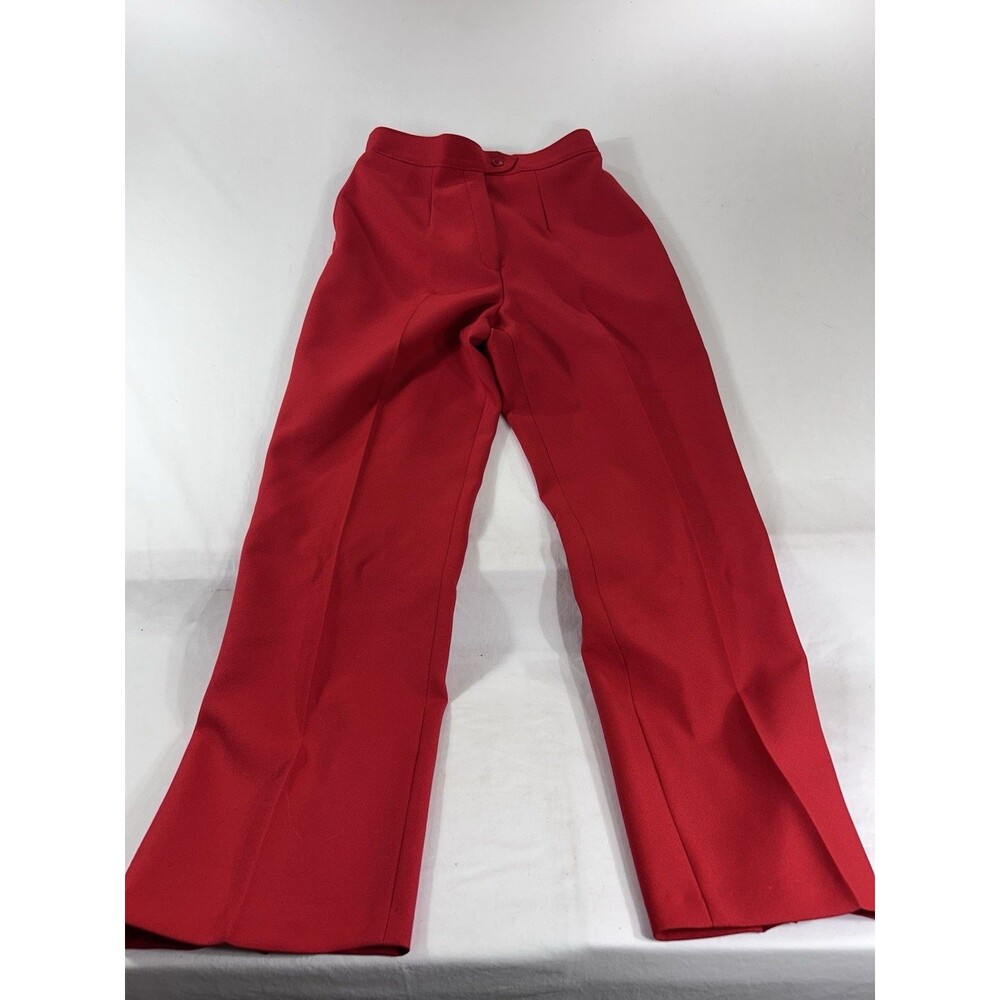 Vintage 70s Sears USA Red Straight Leg Pants Size 10 Poly High Rise 27x29